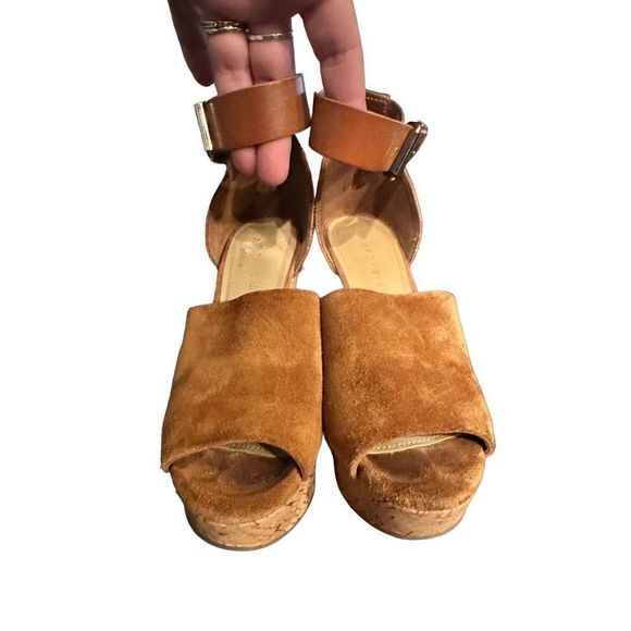 Marc Fisher Cognac Brown Suede Wedge Heel - Picture 10 of 13